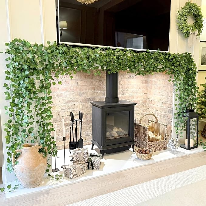 CQURE 36 Pack 252Ft Artificial Ivy Garland, Fake Vines Leaf Garland Green - Image 2