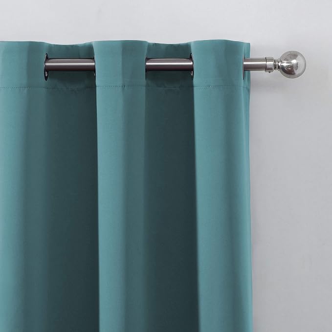 LEMOMO Sea Teal Thermal Blackout Curtains/38 x 63 Inch/Set of 2 Panels Room - Image 7