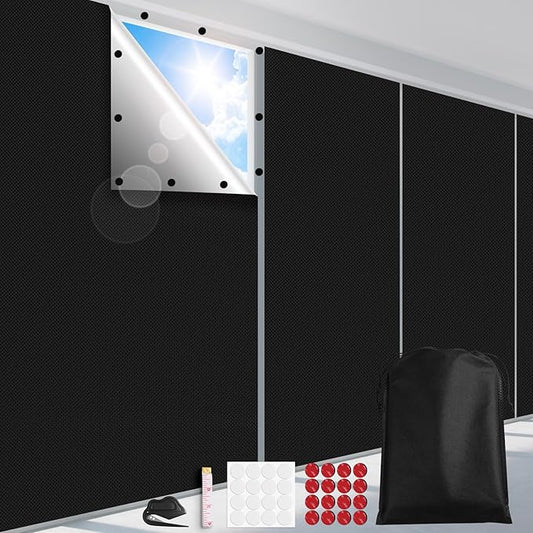FADOTY Blackout Curtains for Bedroom, Portable 100% Black Out Window Cover Film by FADOTY