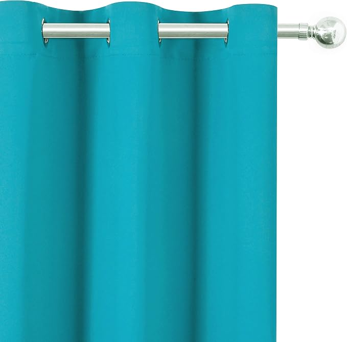 LEMOMO Teal Blackout Curtains 66 x 63 Inch Length/Set of 2 Curtain - Image 6