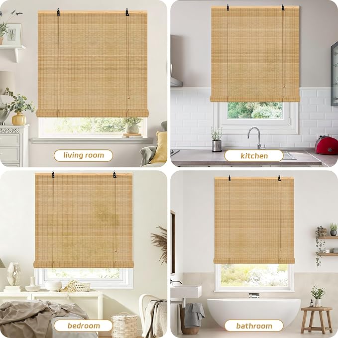 Bamboo Window Blinds, Roll Up Bamboo Blinds - Image 6