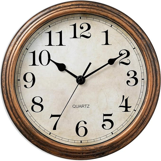 Wall Clock, Vintage Battery Operated, Retro Silent Non Ticking Decorative Clocks by HYLANDA