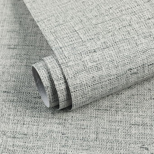 Grey Grasscloth Wallpaper Peel and Stick Contact Paper 15.75"x118.11" Textured by MANONIRIA