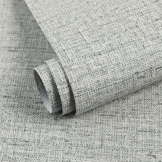 15.75"x393.70" Gray Wallpaper Grasscloth Peel and Stick Wallpaper Faux Linen by MANONIRIA