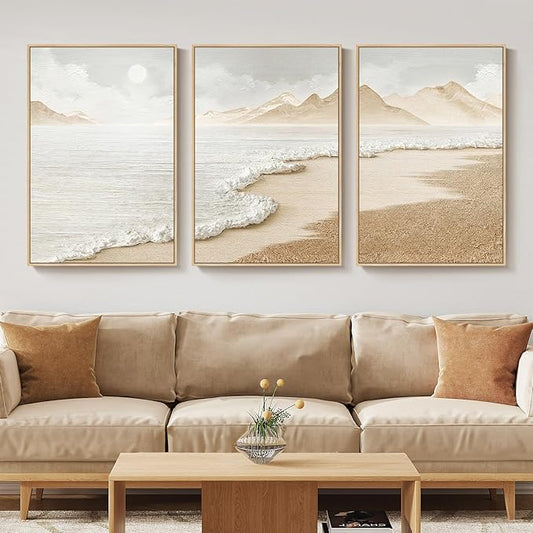 Framed Boho Abstract Beach Wall Art by Cuspin