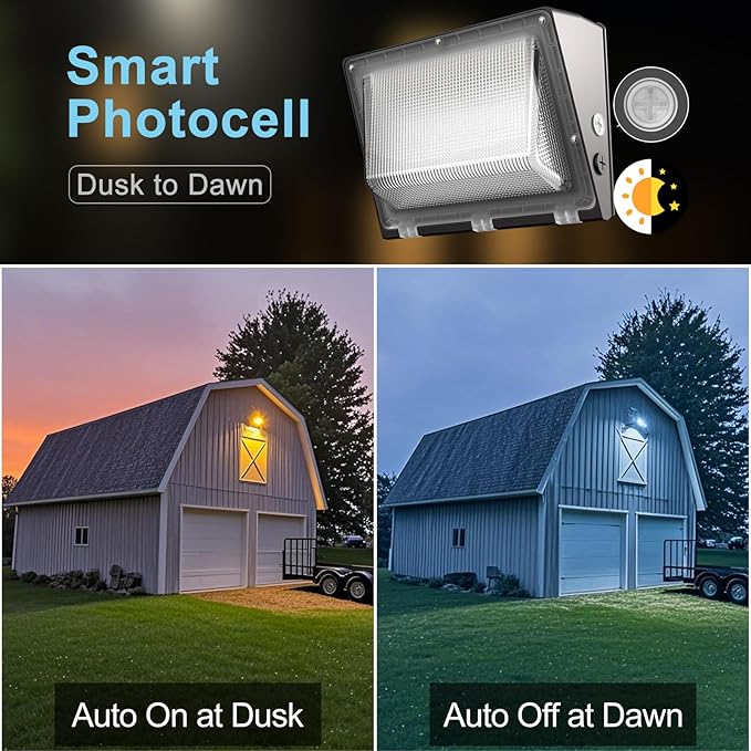 Lightdot 10Pack 100W LED Wall Pack Lights, 100-277v Dusk to Dawn - Image 2