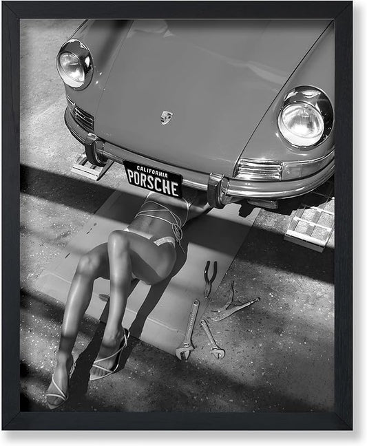 Poster Master Woman Classic Car Poster by PosterMaster