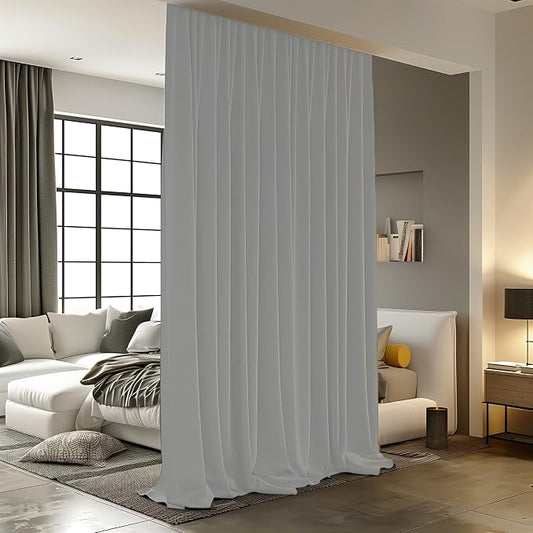 Room Divider Curtains for Ceiling Track Rod, 15 ft Wide x 8 ft Tall, 1 Panel by RoomDarkning