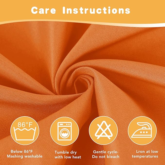 HolidayIdeas Outdoor Curtains for Patio Waterproof, 4 Panels - 54 x 84 Inch - Privacy Protection & Light Filtering Curtains Grommet Outside Curtains for Porch, Gazebo, Pergola (Mecca Orange)