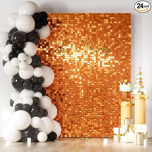 COKAOBE Orange Shimmer Wall Backdrop, Photo Backdrops by COKAOBE
