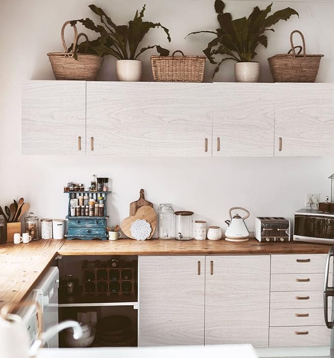 White Wood Contact Paper for Cabinets and Drawers Wood Grain Peel and Stick - Image 5