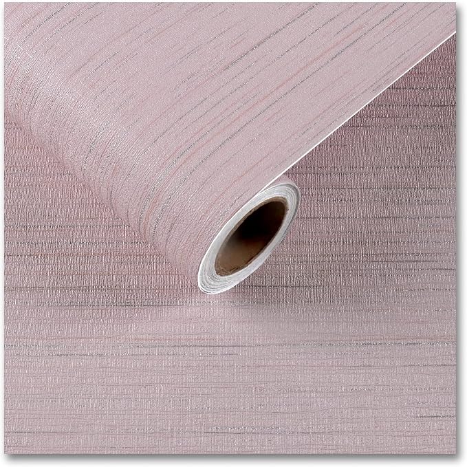 CRE8TIVE Pale Pink Grasscloth Wallpaper Peel and Stick Textured Wallpaper Pink by CRE8TIVE