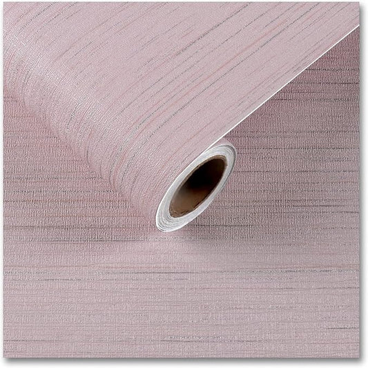 CRE8TIVE Pale Pink Grasscloth Peel and Stick Wallpaper by CRE8TIVE