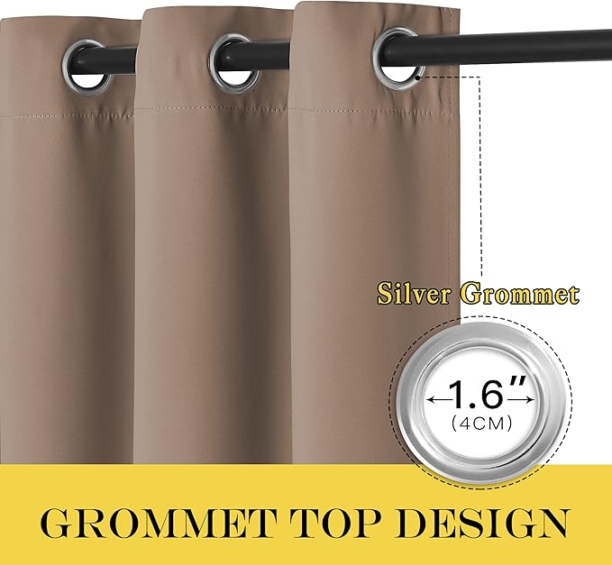 NICETOWN Blackout Blinds for Patio Door - Sliding Door Insulated Blackout Curtains, Extra Wide Curtain for Villa/Hall/Parlor (100 inches W x 84 inches L, Cappuccino)