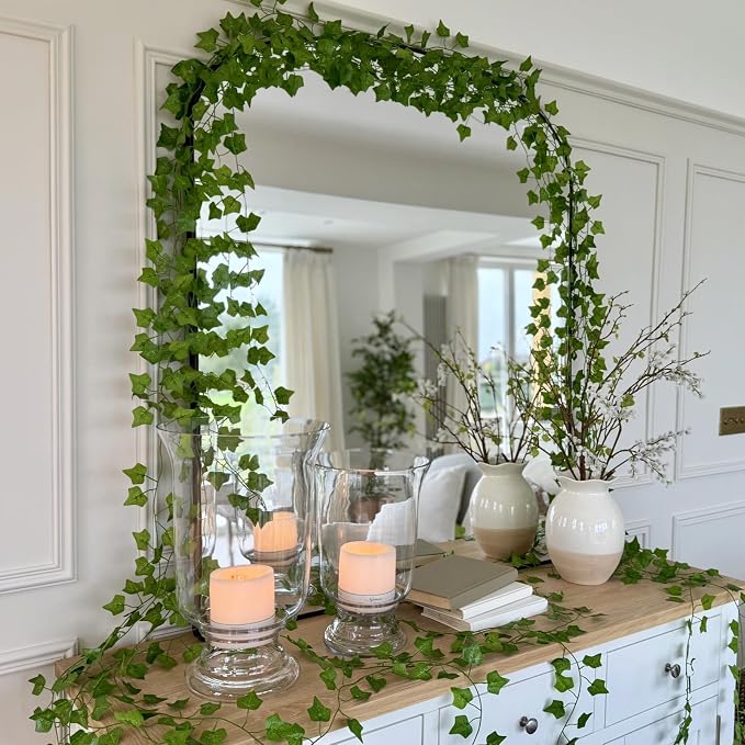 CQURE 48 Pack 336Ft Artificial Ivy Fake Vines, Ivy Garland Greenery Garland - Image 2