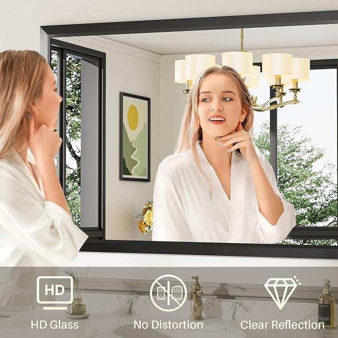 Briivue 24x32 Inch Black Bathroom Mirror - Image 4