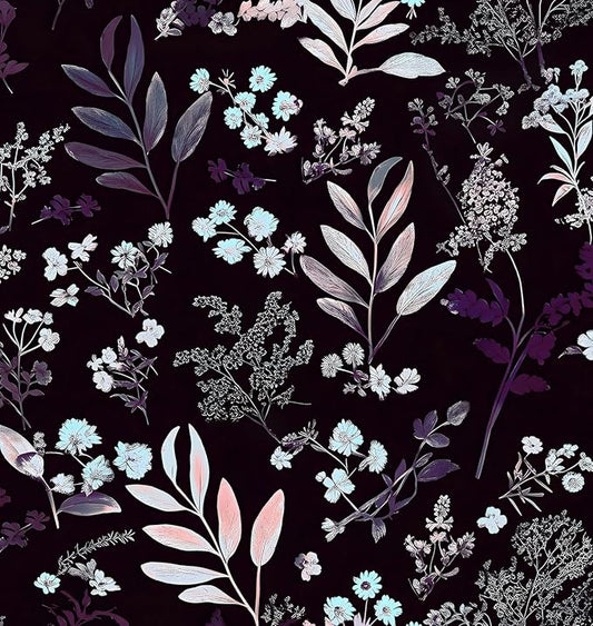 Laatse Vintage Purple Wallpaper Peel and Stick Dark Pink Floral Wallpaper by Laatse