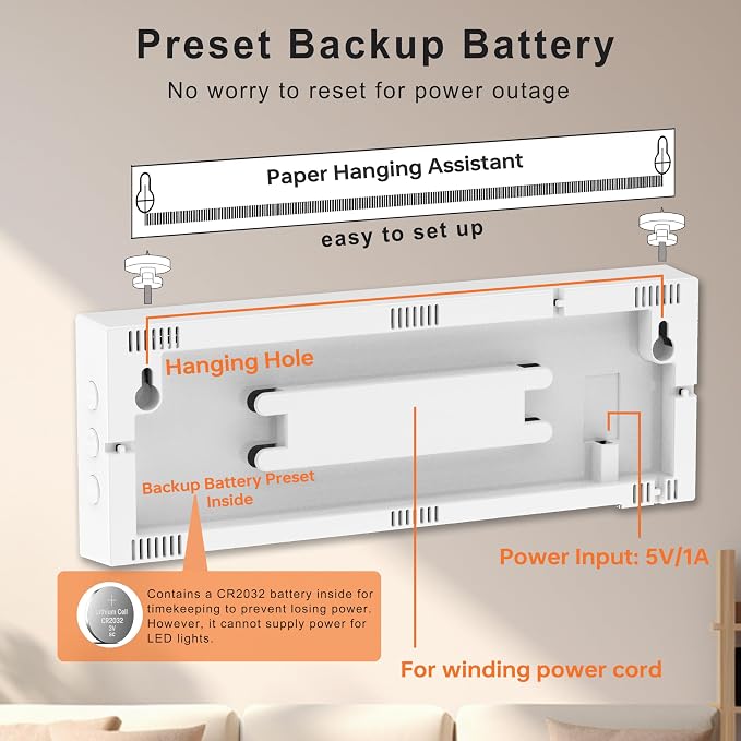 JALL 12'' Large Digital Wall Clock, Big LED Number Dispaly, RGB Colors - Image 6