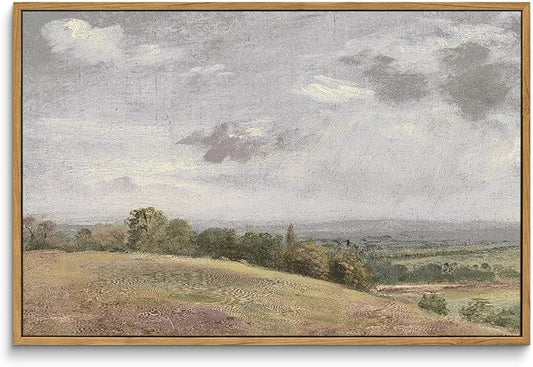 InSimSea Framed Canvas Wall Art Vintage Decor, Large Farmhouse Nature Scenery by InSimSeaArt