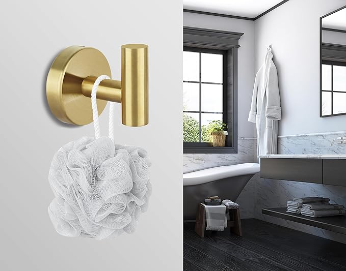 Towel Hooks Bathroom Coat Robe Hook Stainless Steel Heavy Duty Door Hanger - Image 5