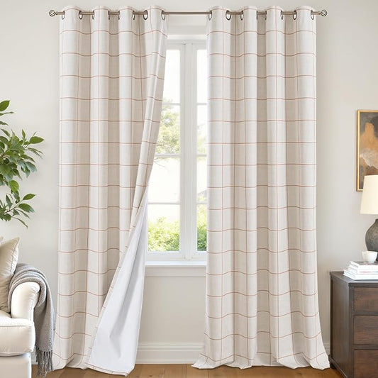 Lajode Plaid Patterned Curtains Thermal Insulated by Lajode
