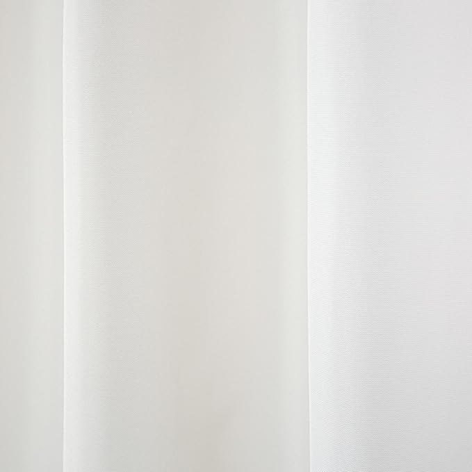 TOWN & COUNTRY BASICS Cabana Solid Heavyweight Indoor Outdoor Curtains, Light Filtering Opacity with Grommet Top, Water Repellent, 2-Pack Set, 54"x84", Winter White