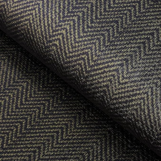 FunStick 15.8"x240" Black and Gold Grasscloth Wallpaper Self Adhesive Fabric by FunStick