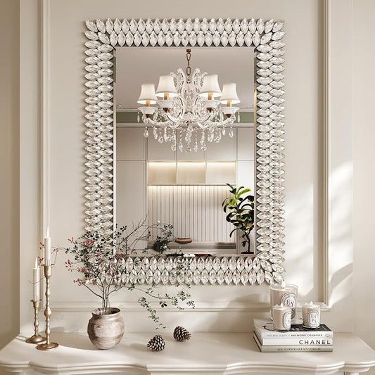 Kelly Miller 30"x40" Jeweled Bathroom Wall Mirror, Large Rectangle Decorative by KellyMiller