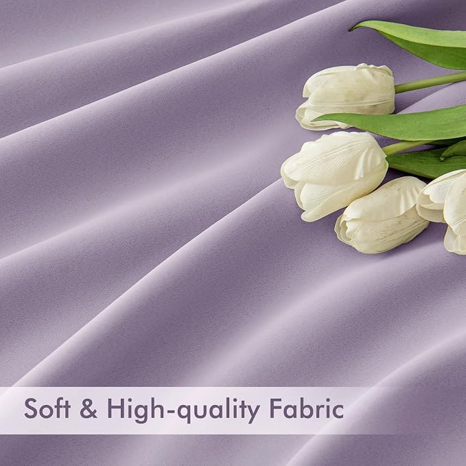 MIULEE Lilac Back Tab Blackout Curtains 108 Inch Long 2 Panels Set - Image 6