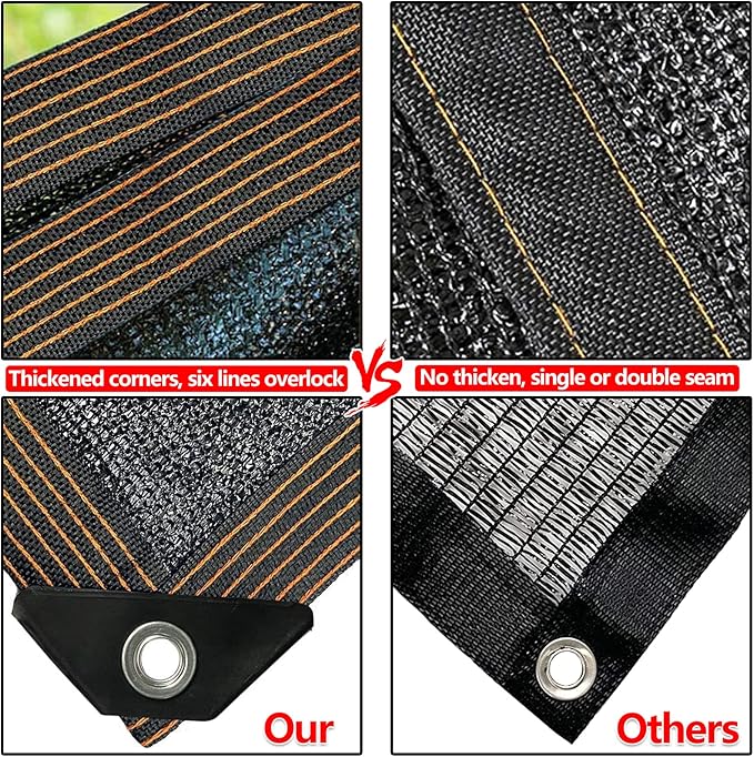 Shade Cloth - 70-90% Sunblock Net for Garden Patio,Shade Sails for Plants Greenhouse Outdoor Pergola Lawn Swimming Pool Sun Shade Cloths for Kennel Chicken Coop Easier to Hang Shade Net Cover