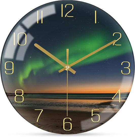 VIKMARI 10 Inch Modern Wall Clock, Aesthetic Black and Gold Decor Accessories by VIKMARIWallClock