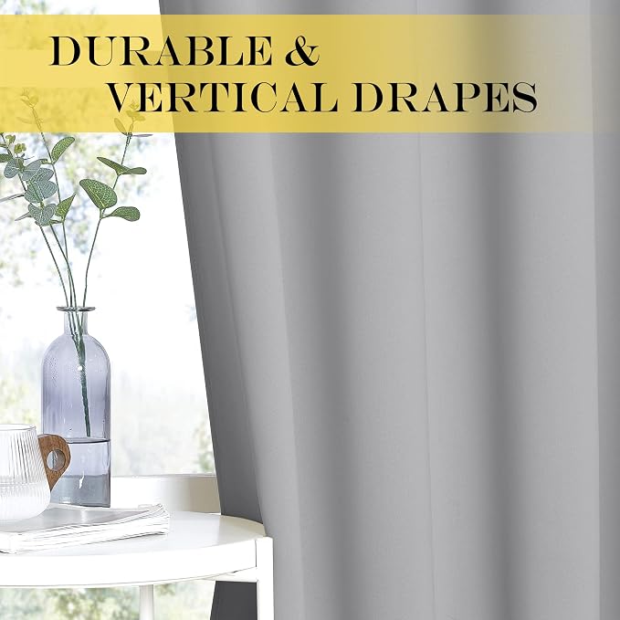 NICETOWN Blackout Silver Grey Curtains 90 inch Length - Image 5