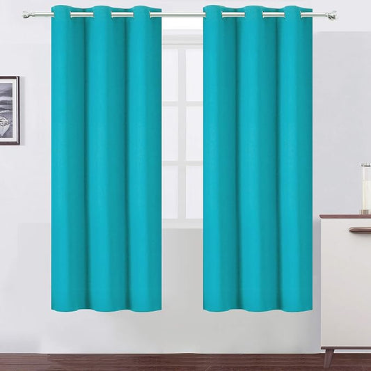 LEMOMO Teal Thermal Blackout Curtains/42 x 72 Inch/Set of 2 Panels Room by Lemomo