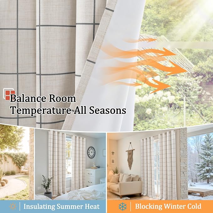 Lajode Plaid Patterned Curtains Thermal Insulated - Image 7