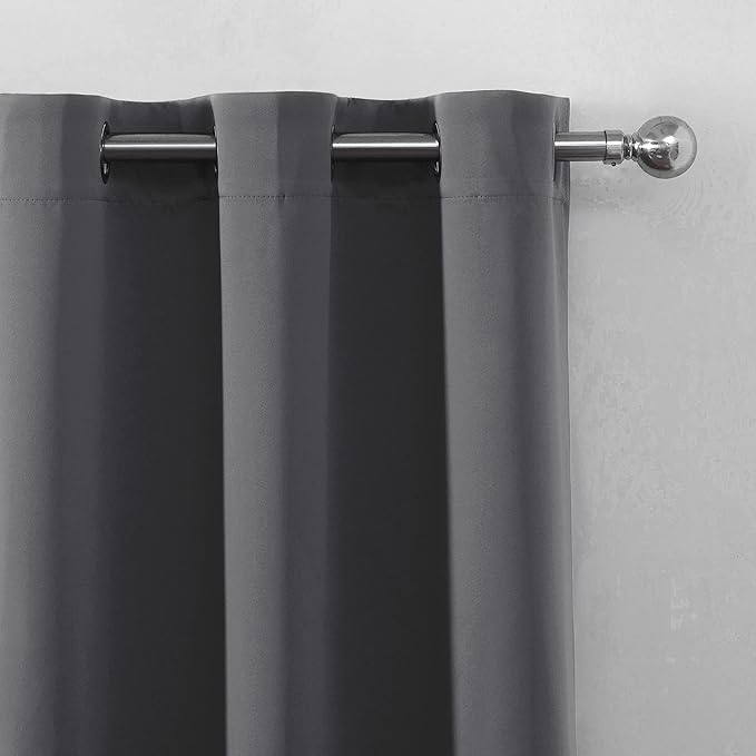 LEMOMO Grey Blackout Curtains/52 x 95 Inch/Set of 2 Panels Thermal Insulated - Image 7