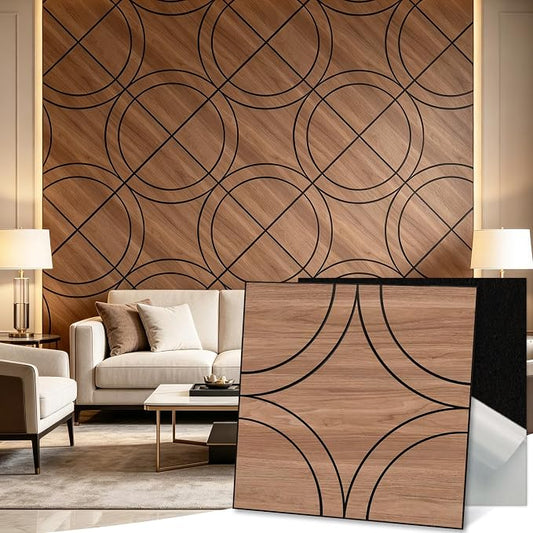 Mollywell Acoustic Wall Panels 23.6x23.6 Inch 8 Pack, Circle Pattern, Sound by Mollywell