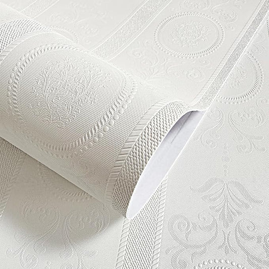 JiffDiff Wallpaper Peel and Stick Textured, 3D Embossed Wall Paper Stick on by wallpaper