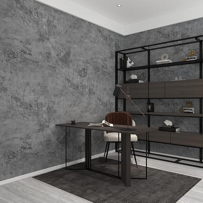 3yecao 31"×1181" Extra Wide Big Thickness Blue Grey Concrete Wallpaper Peel and - Image 6