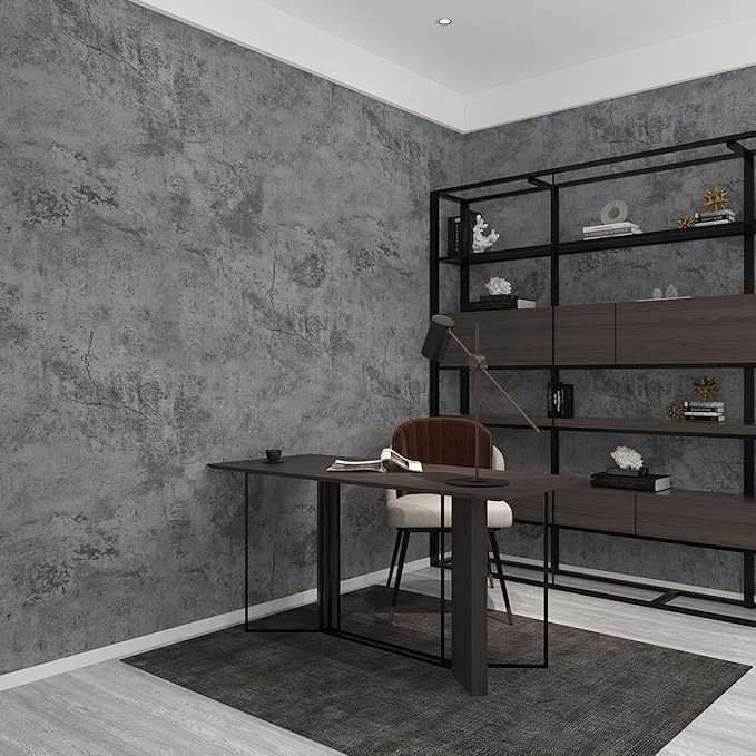 3yecao 48"×79" Wide Thick Dark Blue Grey Cracked Concrete Wallpaper Peel and - Image 5