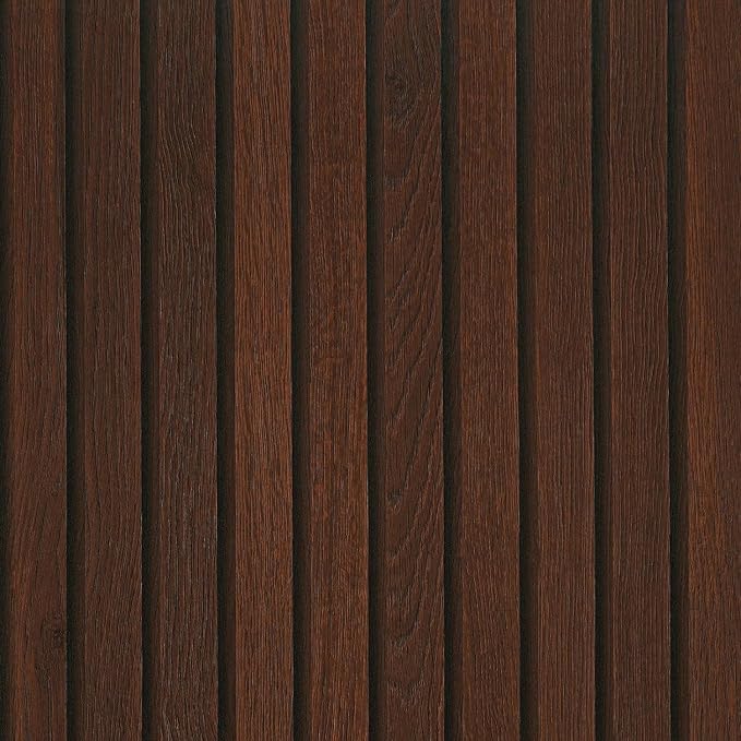 FunStick 24"x200" Slats Wood Wallpaper Peel and Stick Wall Paper Brown Walnut by FunStick