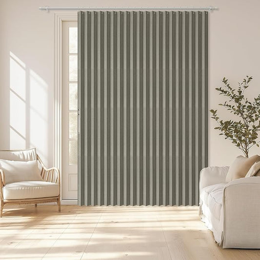 AJAZZ Blackout Accordion Door Curtain 98"x106" Grey by AJAZZ