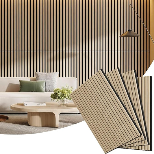 4 Pack Wood Panels for Wall, 47.24" x 23.81" Acoustic Wood Slat Wall Panel for by Vellorise