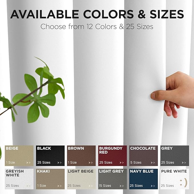 Joydeco Blackout Patio Sliding Door Curtains 84 Inches Long, Grommet Privacy Room Divider Curtains, Extra Wide Thermal Blackout Drapes for Bedroom Living Room (Pure White, 100Wx84L, 1 Panel)