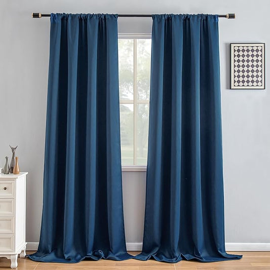 IGEMAEVE Blackout Curtains 108 Inch Length 2 Panels Set, Rod Pocket Energy by IGEMAEVE