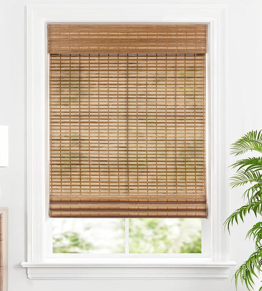 LazBlinds Cordless Bamboo Roman Shades, Custom Light Filtering Window Treatment by LazBlinds