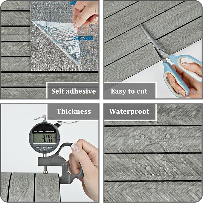 Grey Wood Wall Slat Panels Peel and Stick 3D Textured Fluted Wood Panels - Image 5