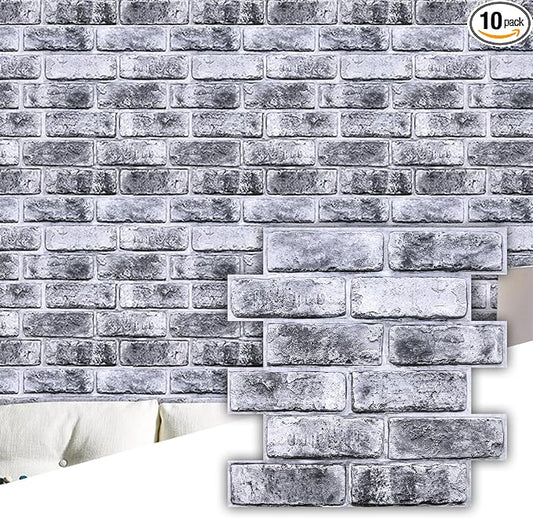 Commomy 3D Faux Brick Wall Panels Peel and Stick by CommomyDecor