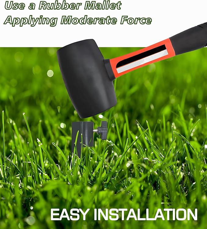 Outdoor Metal Stakes for Ground, Garden Stakes for Lights,Used for Replacement Metal Ground Spike in Live Flame Torches and Solar Lights-6.7 Inch (Black 12 Pack)