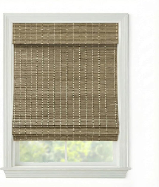 Cordless Woven Wood Roman Shades, 70W x 72H, Eastfield Ash, Sizes 20-72 Wide by FirstRateBlinds