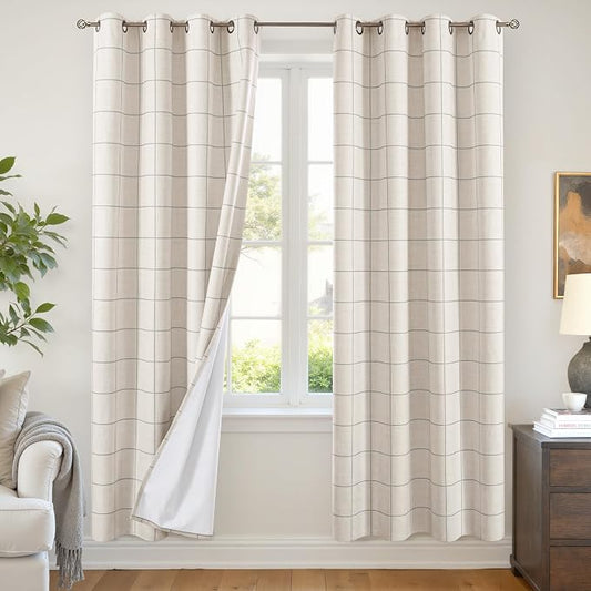 Lajode Grey Linen Blackout Curtains by Lajode